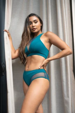 Lunalae Midnight Low Waisted Bottoms - Recycled Teal All Pole Wear