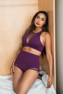 Lunalae Midnight High Waisted Bottoms - Recycled Mulberry All Pole Wear