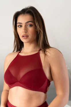 Lunalae Ella Mesh Top - Recycled Wine All Pole Wear
