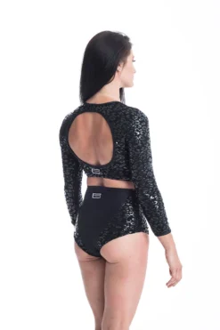 Paradise Chick Superhero Series Ultra Grip Crop Top - Black Leopard Back In Stock