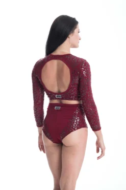 Paradise Chick Superhero Series Ultra Grip Crop Top - Cherry Leopard All Pole Wear