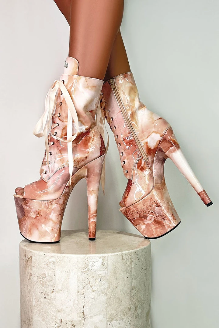 Shoes Hella Heels Renaissance Open Toe 8inch Boots - Mercy