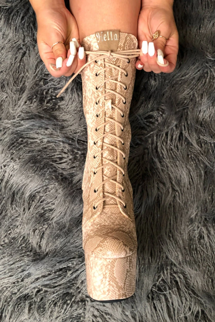 Shoes Hella Heels Milksnake Boots - 7inch