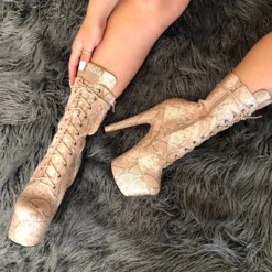 Shoes Hella Heels Milksnake Boots - 7inch