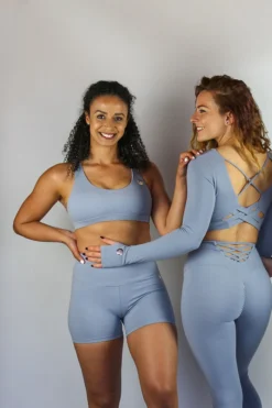 Olra Activewear Signature Biker Shorts - Sky Grey All Pole Wear