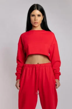 Creatures Of XIX Oversized Cropped Jumper - Jalapeño Loungewear Tops