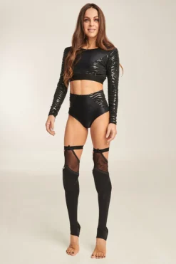 Accessories Paradise Chick Polecious Kneepad Socks - Black