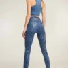 Paradise Chick Superhero Series Sticky High Waist Leggings - Dusty Blue Leopard