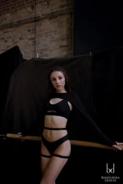 Bandurska Darcey Sleeves - Ribbed Black