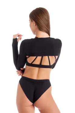 Bandurska Darcey Sleeves - Ribbed Black