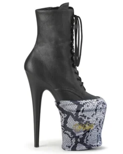 Pleaser USA Shoe Protectors - White Snake Print
