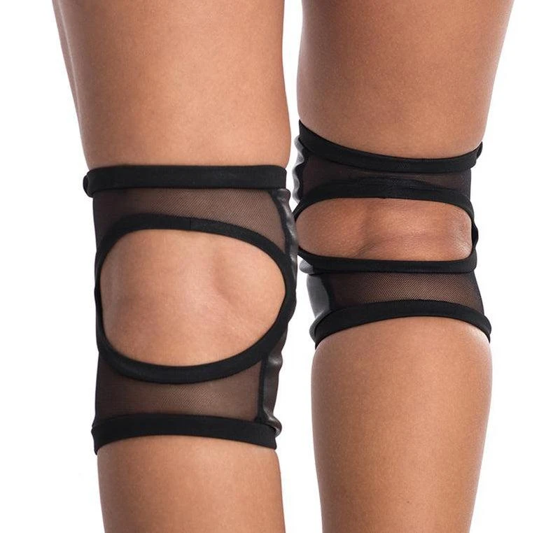 Back In Stock Poledancerka Grippy Kneepads - Black (with Pocket)