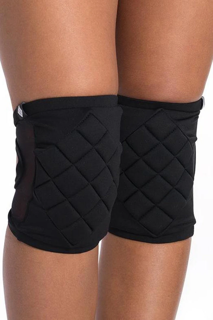 Back In Stock Poledancerka Grippy Kneepads - Black (with Pocket)