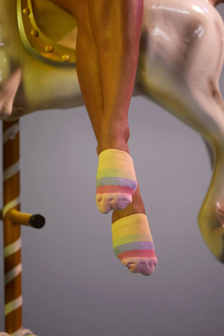 Rolling Contemporary Dance Socks - Pony Pastel Striped
