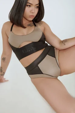 Creatures Of XIX Riding Solo High Waist Bottoms - Black/Mink All Pole Wear