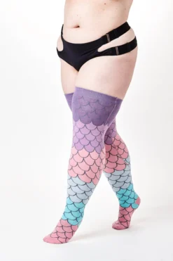 Rolling Over The Knee Socks - Mermaid (3 Sizes Available)