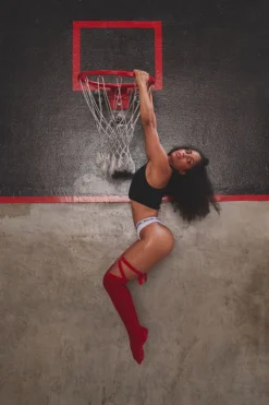 Rolling Over The Knee Ribbon Socks - Red (3 Sizes Available) Accessories