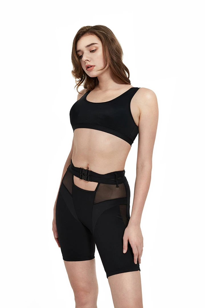 Hamade Activewear Buckle Cycling Shorts - Black All Pole Wear