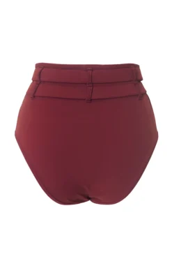 Hamade Activewear High Waisted Buckle Bottoms - Brick Red