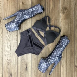 All Pole Wear Poledancerka X High Leg Shorts - Grey