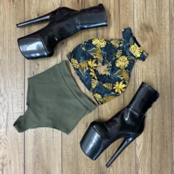 Lunalae Aliza High Waist Bottoms - Recycled Khaki All Pole Wear