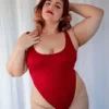 Rolling Nara Bodysuit - Ribbed Red