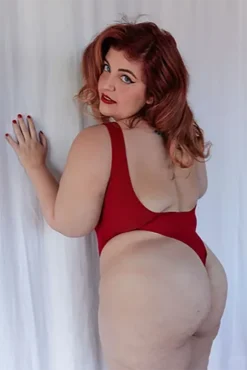 Rolling Nara Bodysuit - Ribbed Red