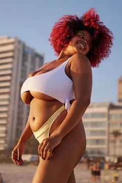 All Pole Wear Rolling Malandra Bodysuit - Ribbed White/Yellow