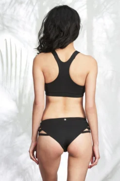 Lunalae Low Waist Cross Section Shorts - Black All Pole Wear