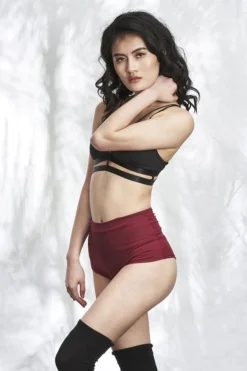 Lunalae High Waist Shorts - Wine