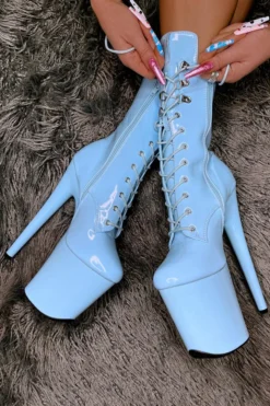 Shoes Hella Heels LipKit 8inch Boots - Sky High