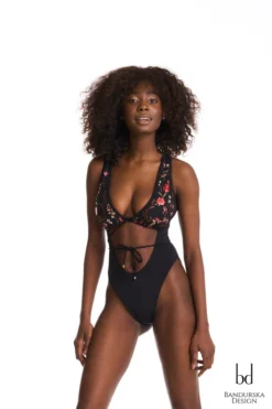 Bandurska Spring Bodysuit - Floral Black New In