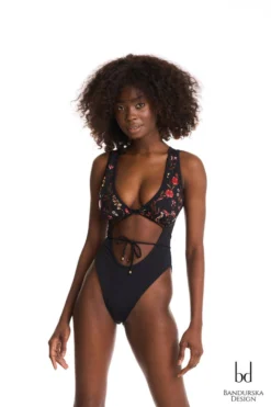Bandurska Spring Bodysuit - Floral Black New In