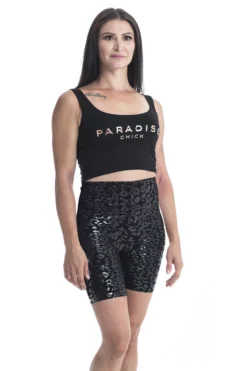 Back In Stock Paradise Chick Superhero Ultra Grip Biker Shorts - Black Leopard