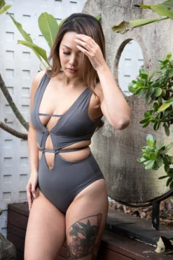 Tatiana Activewear Hunter Bodysuit - Charcoal