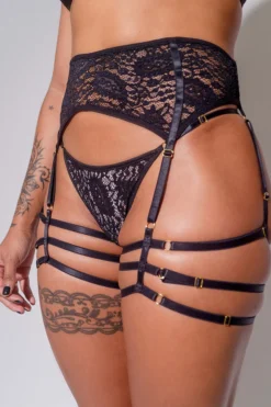 Accessories Sorte Temptation Garter Belt - Black Lace