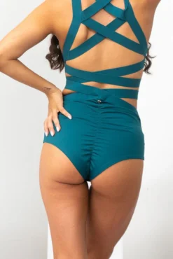 Lunalae Tara High Waisted Bottoms - Recycled Teal