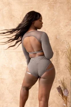 All Pole Wear Tatiana Activewear Esme Top - Charcoal