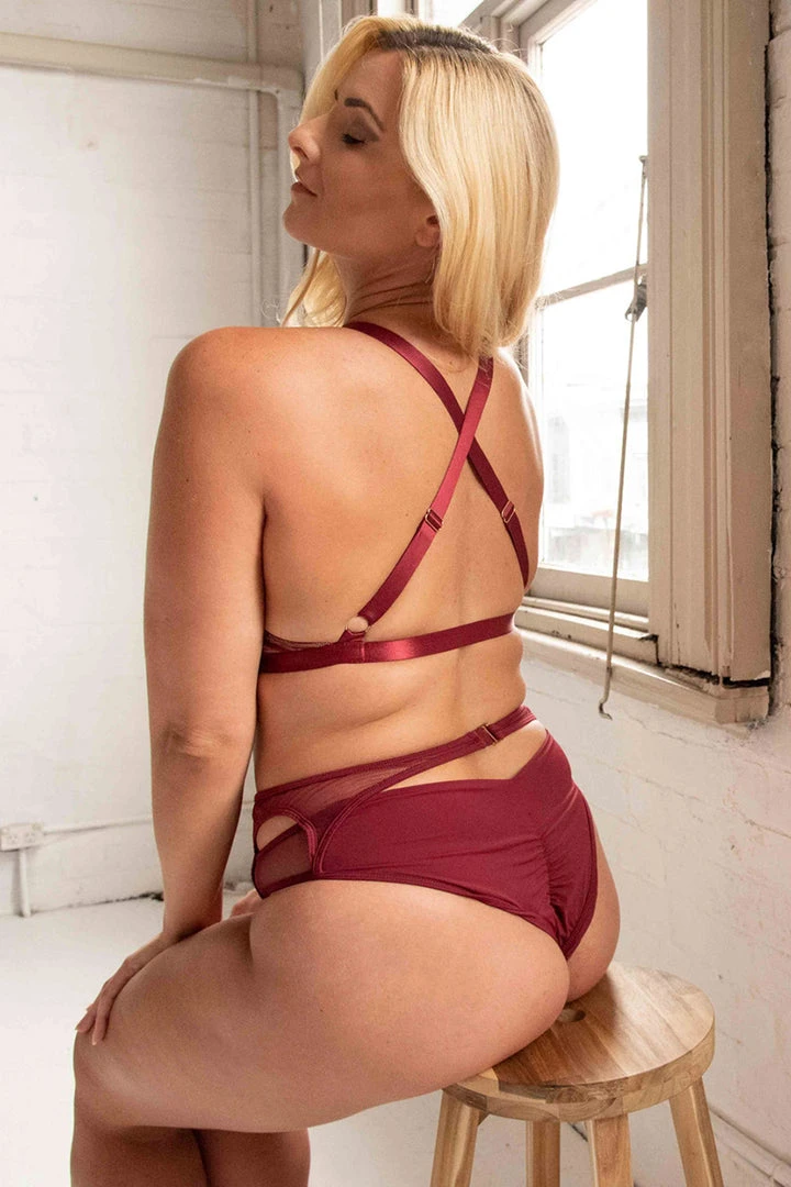 All Pole Wear Tatiana Activewear Kaizen Shorts - Burgundy