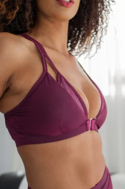 New In Tatiana Activewear Sofia Triangle Top - Wine