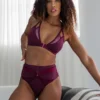 New In Tatiana Activewear Sofia Triangle Top - Wine