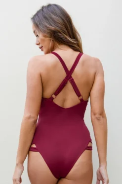 All Pole Wear Lunalae Yoncé Bodysuit - Wine