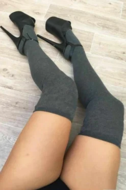 Lunalae Thigh High Socks - Charcoal Accessories