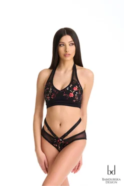 Bandurska Vika Top - Floral Black New In