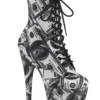 Pleaser USA Adore-1020DP 7inch Pleaser Boots - Money Print New In