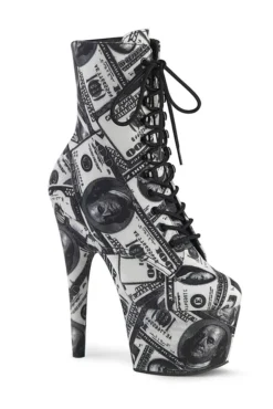 Pleaser USA Adore-1020DP 7inch Pleaser Boots - Money Print New In