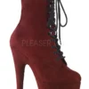 Pleaser USA Adore-1020FS Faux Suede 7Inch Pleaser Boots - Burgundy