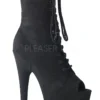 Shoes Pleaser USA Adore-1021FS Faux Suede 7inch Pleaser Peep Toe Boots - Black
