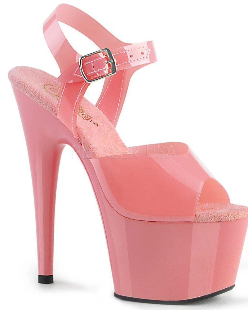 Pleaser USA Adore-708N 7inch Jelly-Like Pleasers - Baby Pink