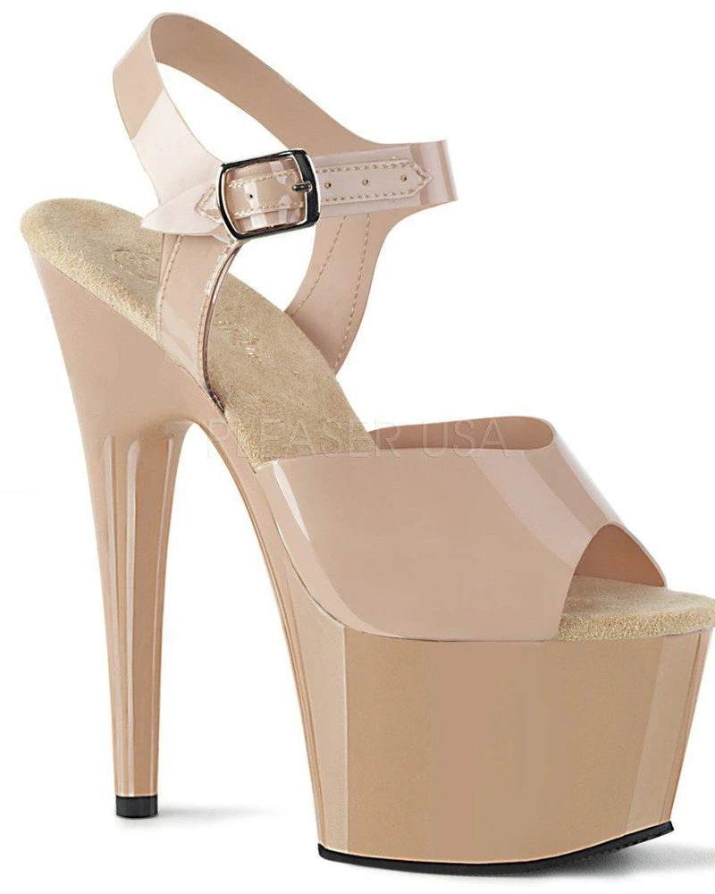Pleaser USA Adore-708N 7inch Jelly-Like Pleasers - Beige Shoes